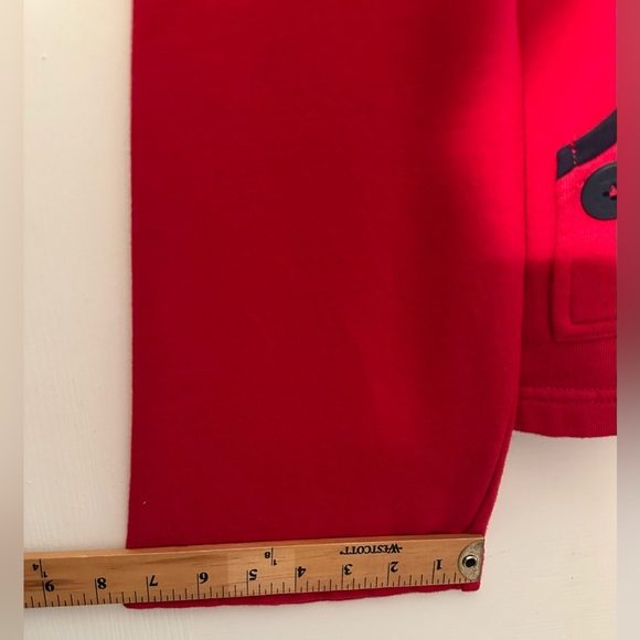 ANTHROPOLOGIE Sunday Mon M Coastal Red Hoodie Ribbon Bow Bell Sleeve Rope String - Picture 16 of 16